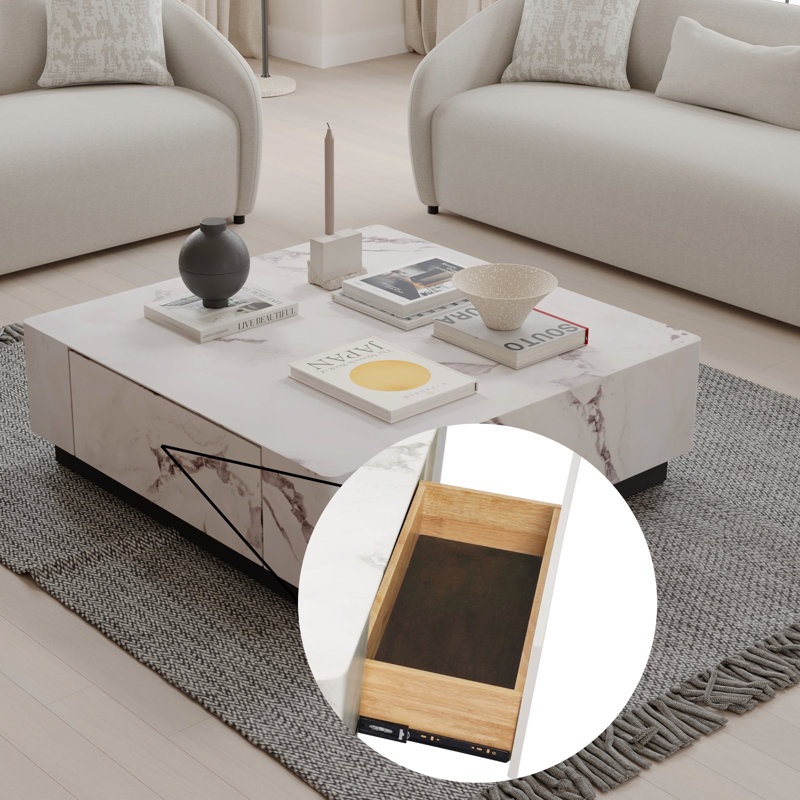 ACME Furniture Fritzy Square Coffee Table In White Engineered